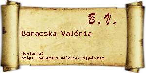 Baracska Valéria névjegykártya