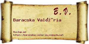 Baracska Valéria névjegykártya